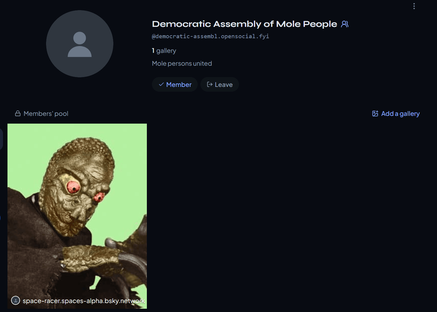 Group landing page in Grain.social